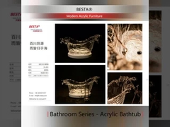 आधुनिक और न्यूनतम रूप के लिए स्पष्ट एक्रिलिक फर्नीचर एक्रिलिक स्नान